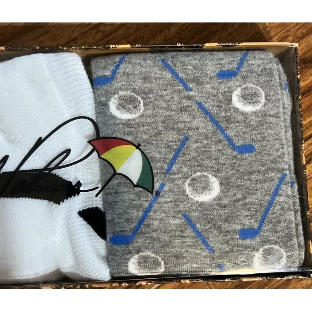 New Arnold Palmer Golf Blue‎ Argyle Socks 3-pack Crew Low Rider Shoe Size 9-12